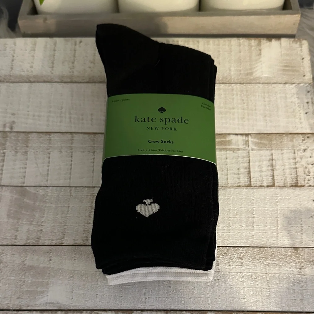 Nwt Kate spade set of 6 pairs crew socks